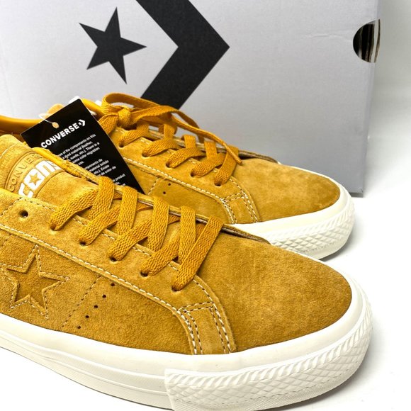 Converse Sneaker Men's Size 168653C ONE STAR PRO OX Suede Saffron Yellow Low Top - Picture 8 of 11
